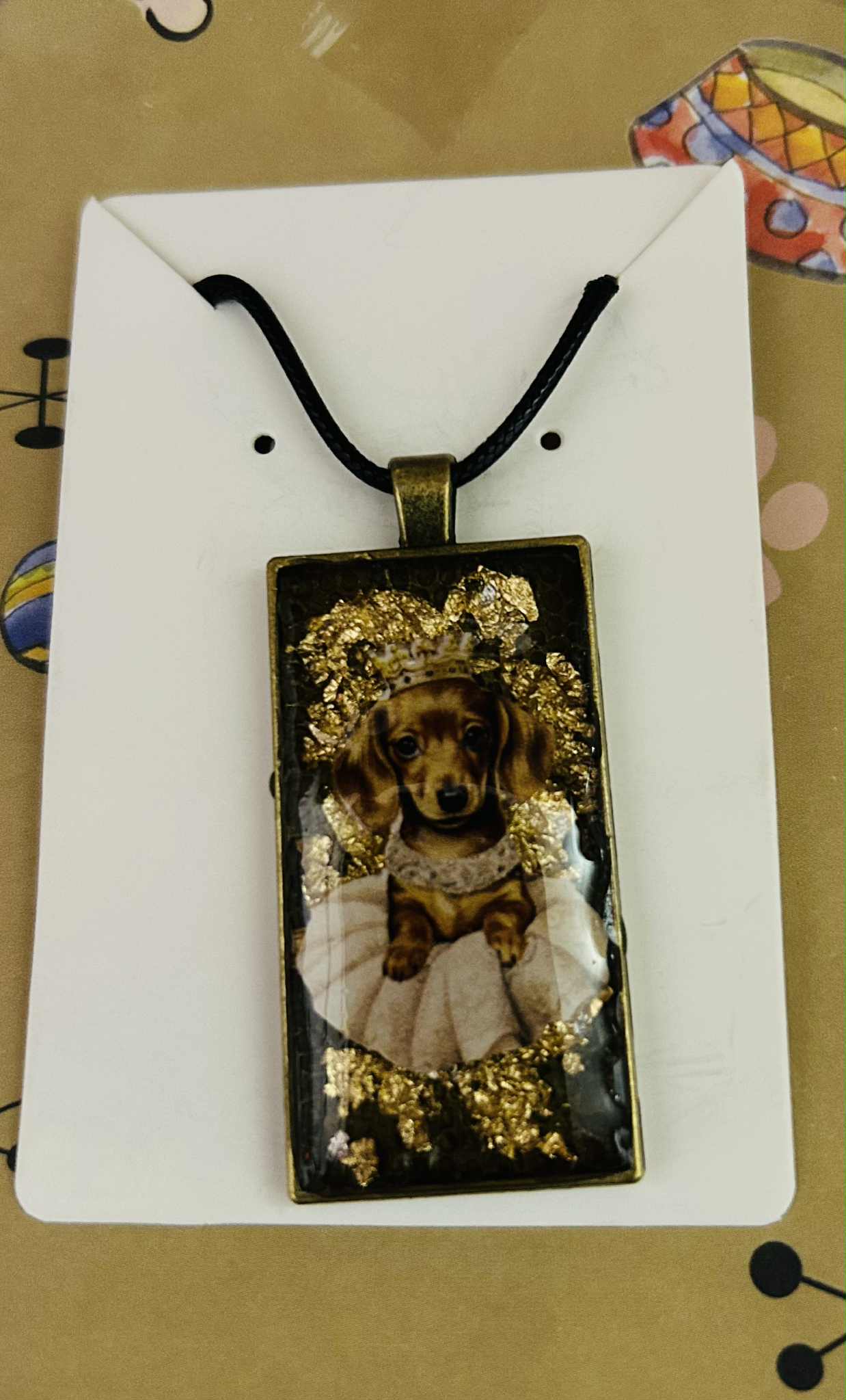 Dachshund Pendant Resin Necklace