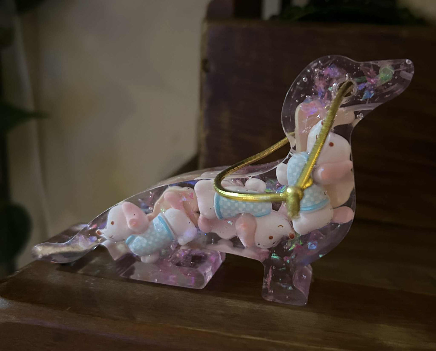 Teddy Bear Dachshund Resin Ornament