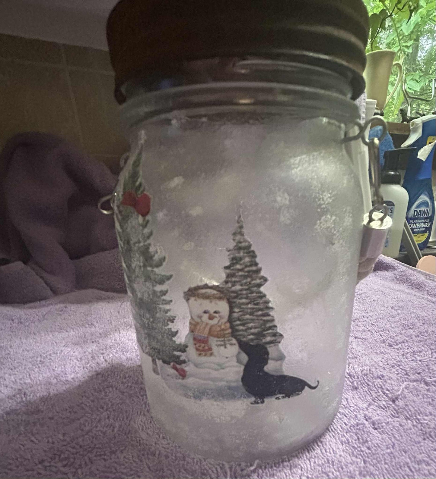 Dachshund Christmas Lighted Jar