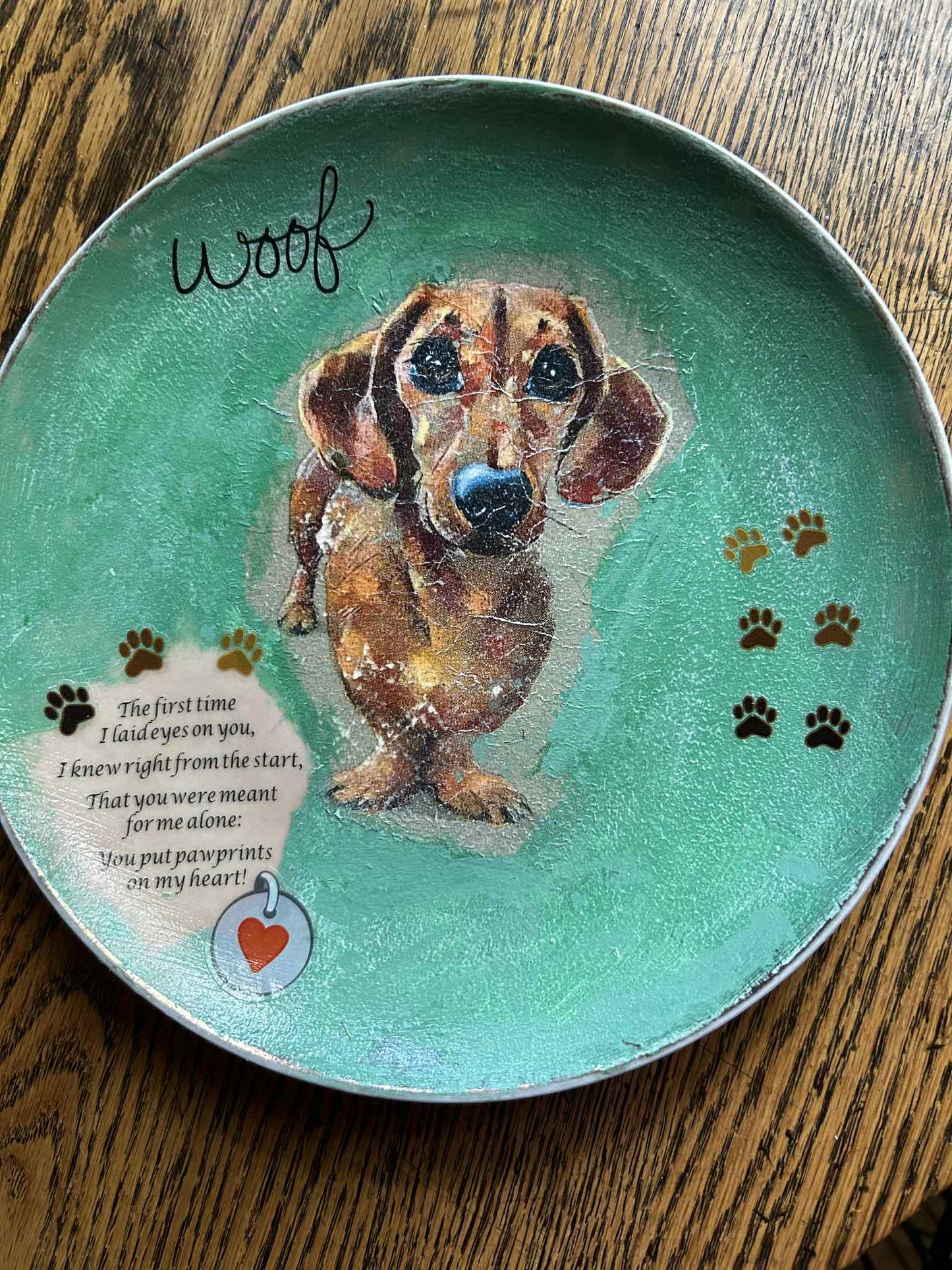 Dachshund WOOF Plate
