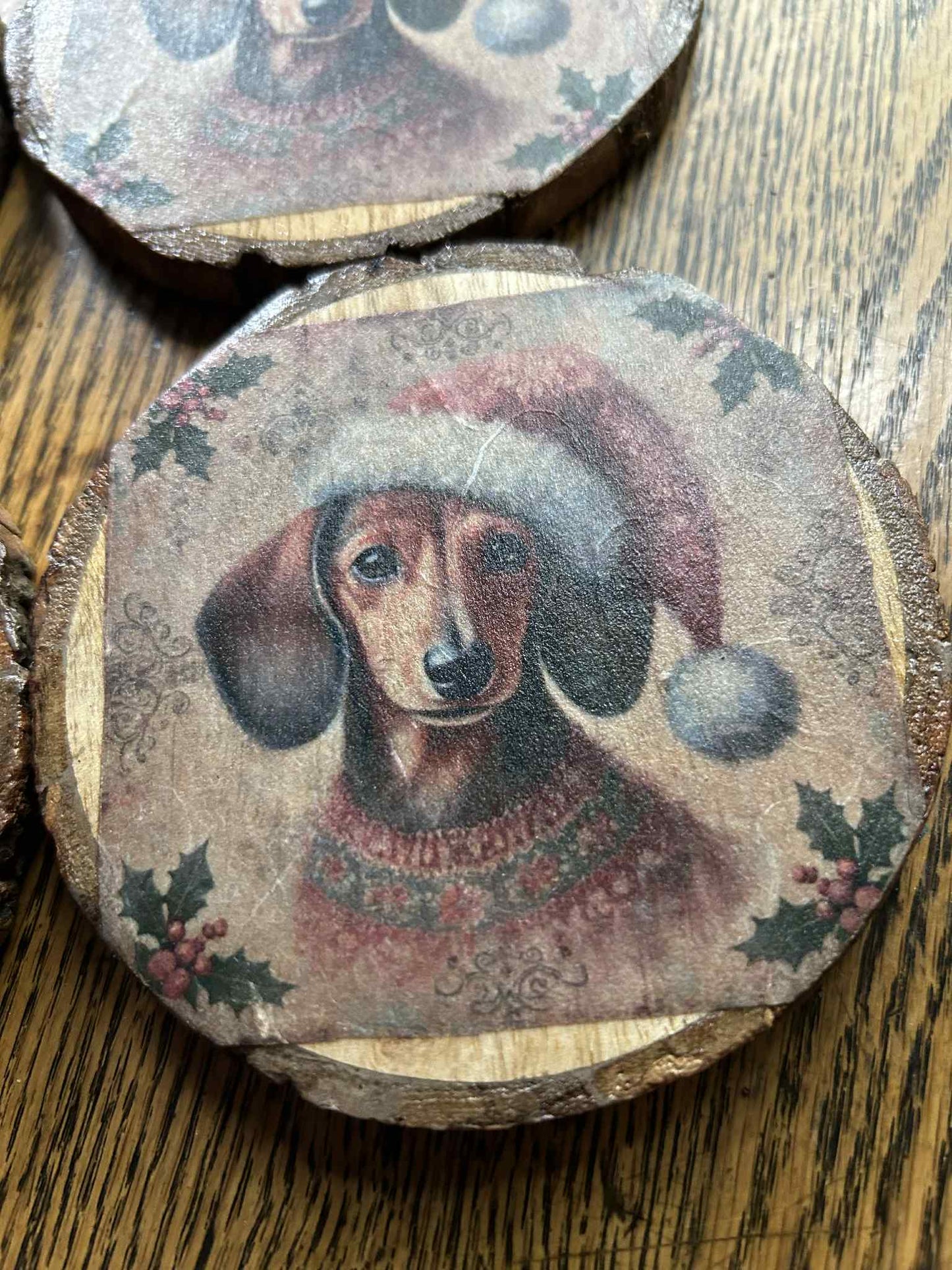 Dachshund Christmas Coaster Set