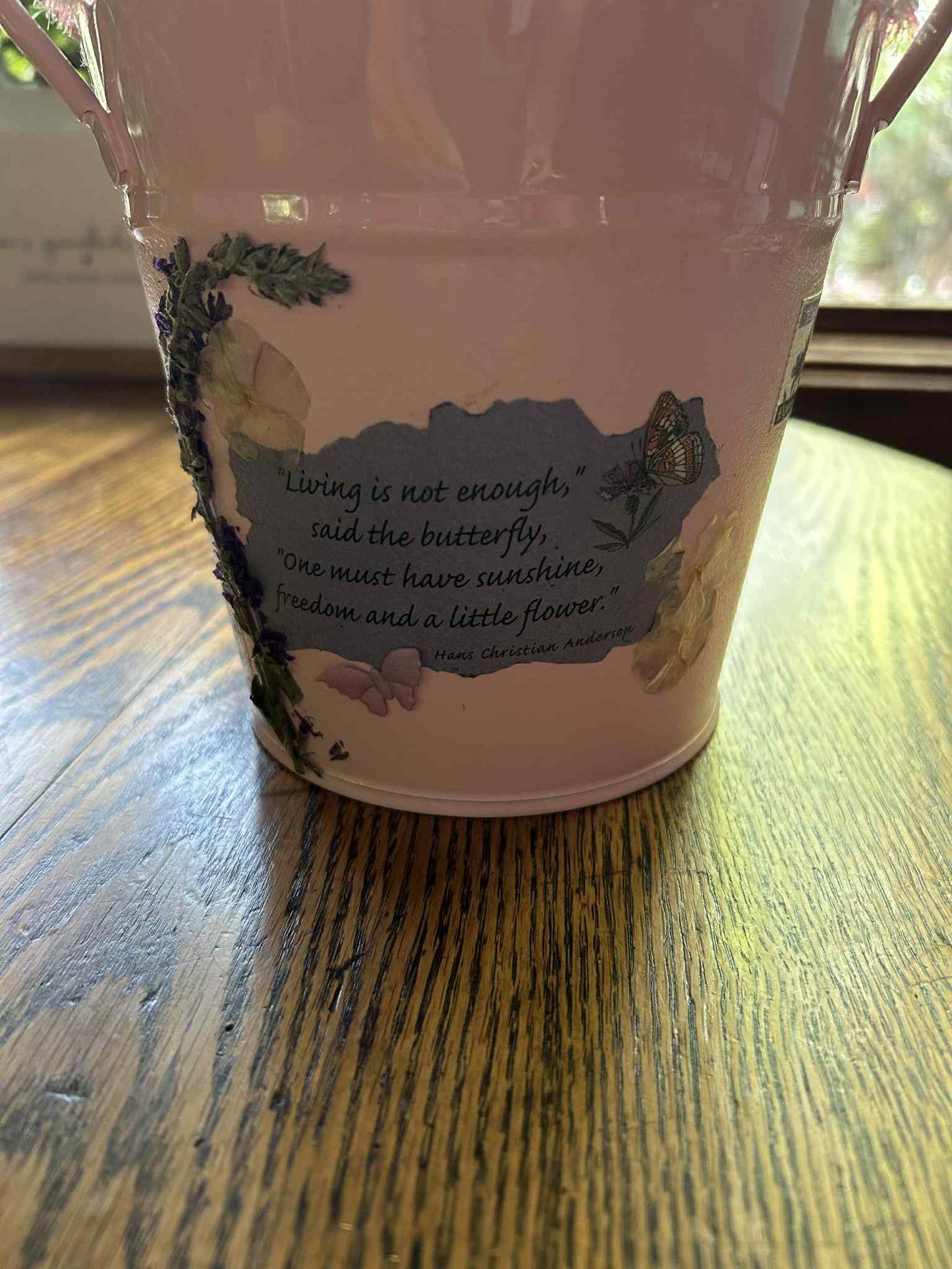 Dachshund Pink Butterfly Pail