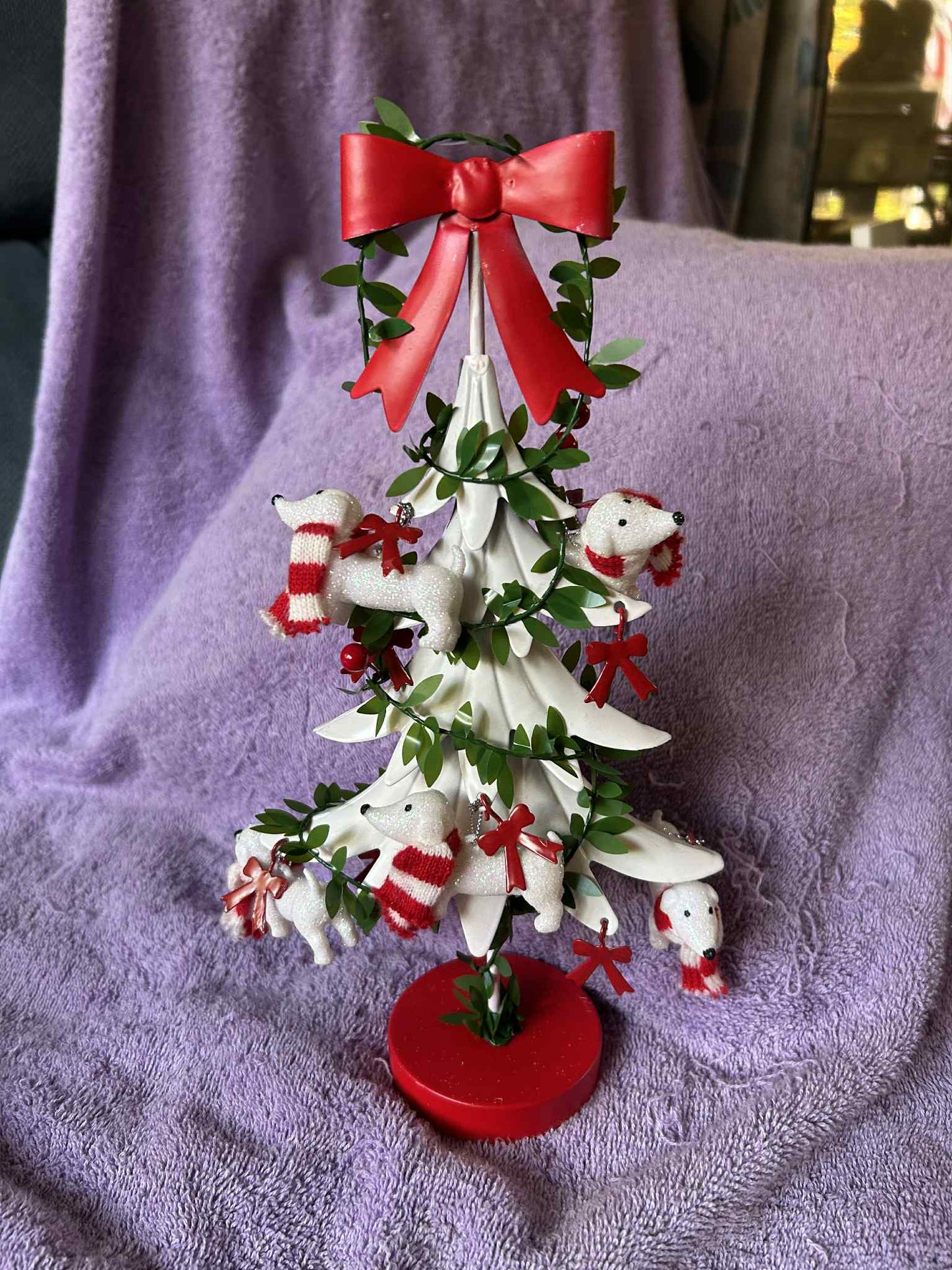 Metal Dachshund Christmas Tree