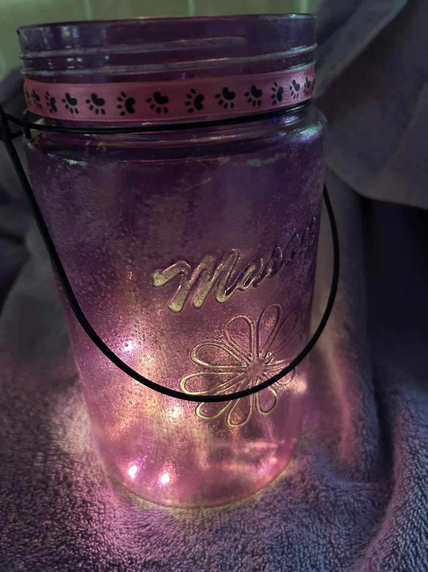 Hanging Dachshund Lighted Mason Jar