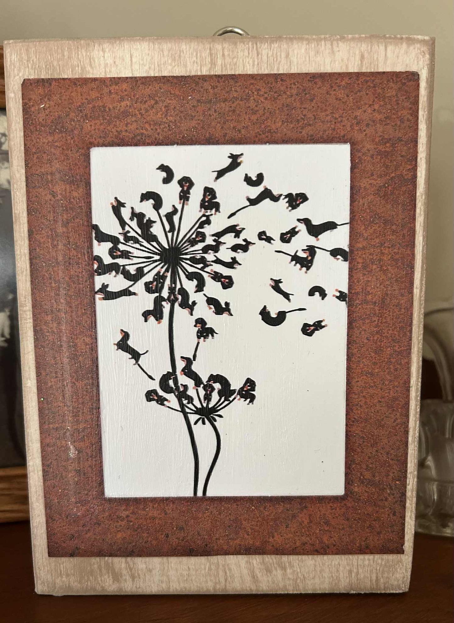 Dandelion Dachshund Wooden Hangar