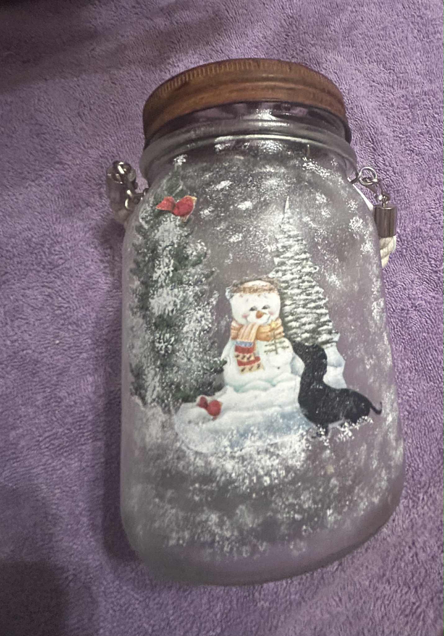 Dachshund Christmas Lighted Jar