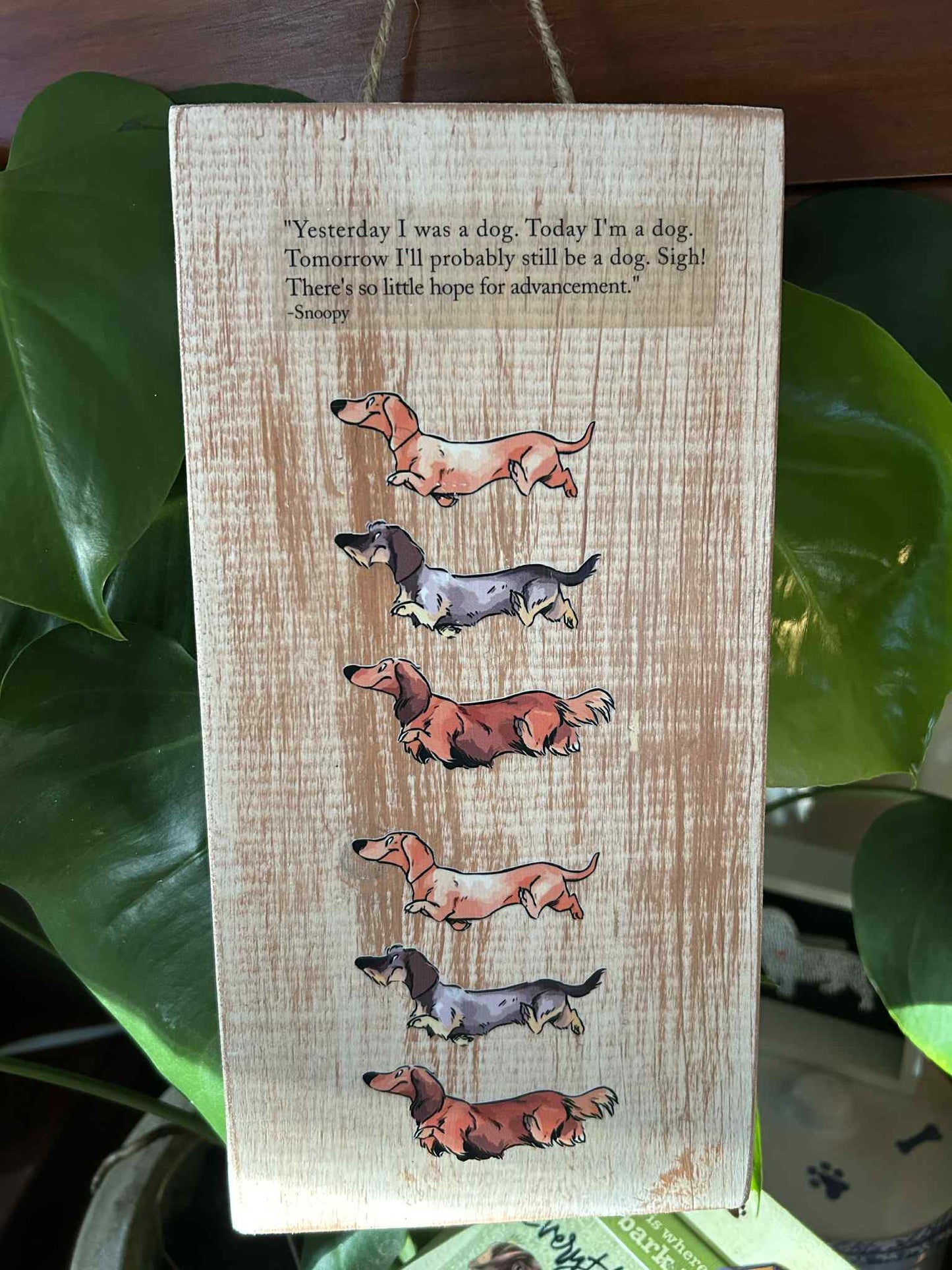 Yesterday I was a Dog Wooden Hangar