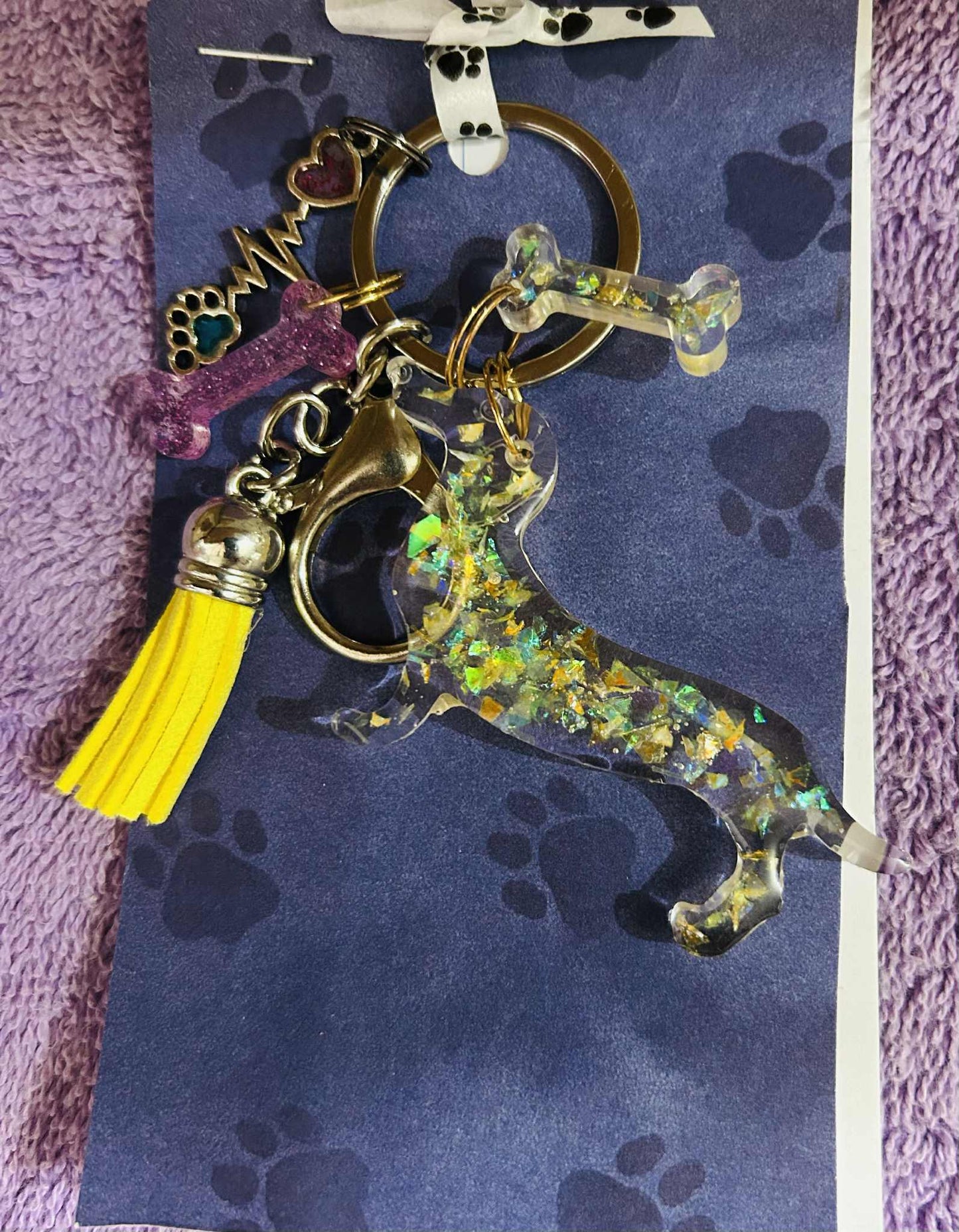 Glittery Dachshund Keychain/Bag Charm