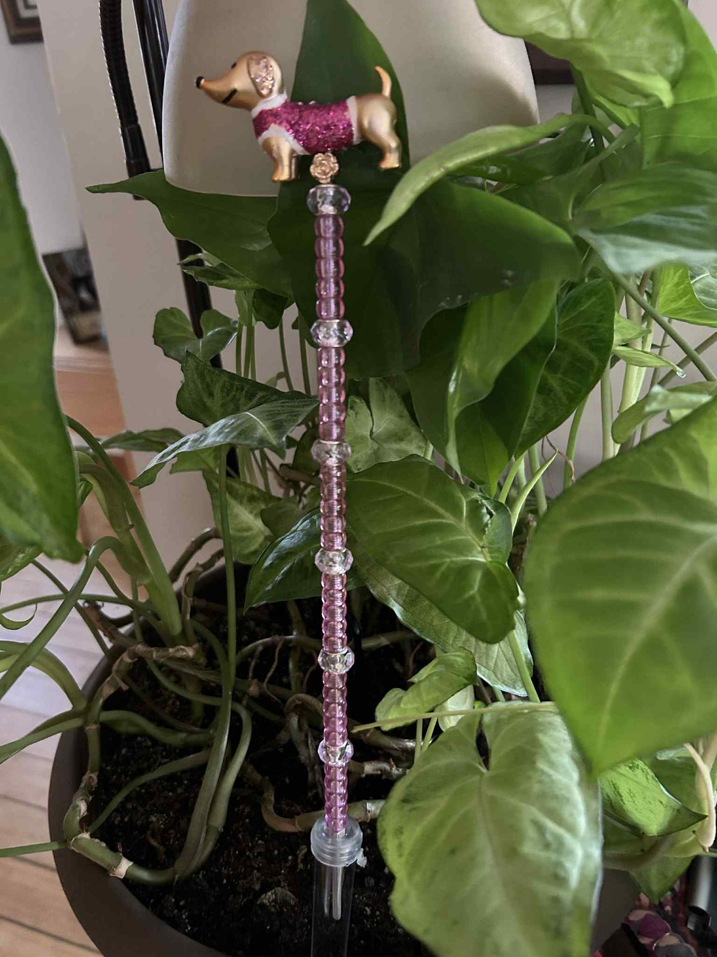 Beaded Dachshund Plant Stake