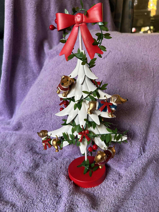 Metal Dachshund Christmas Tree