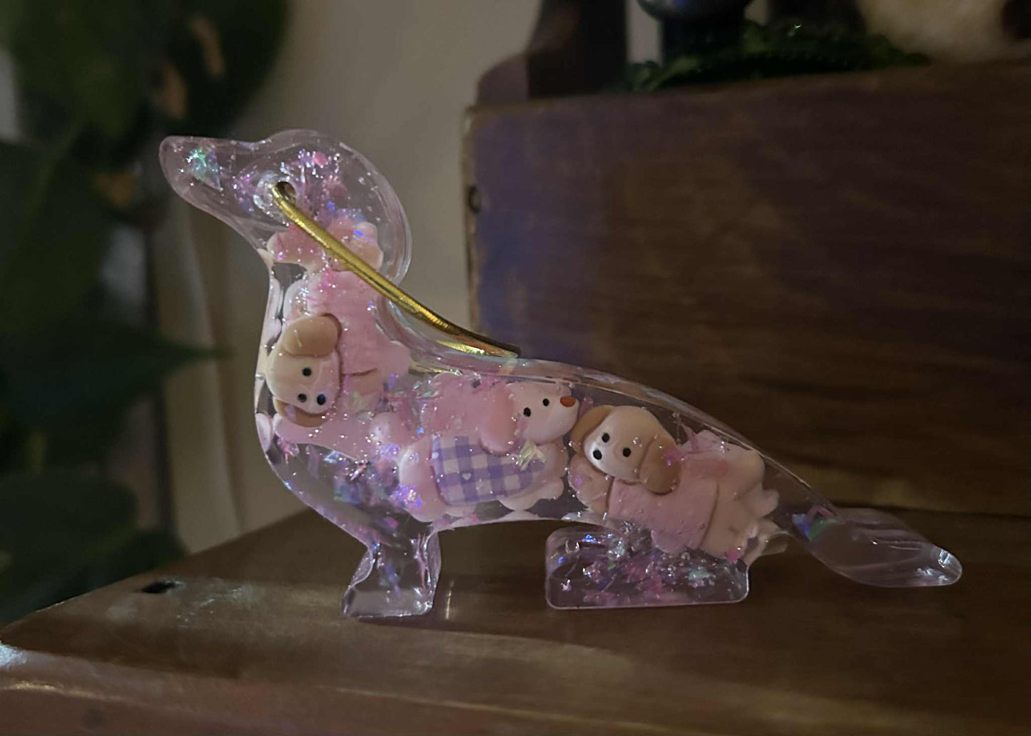 Teddy Bear Dachshund Resin Ornament