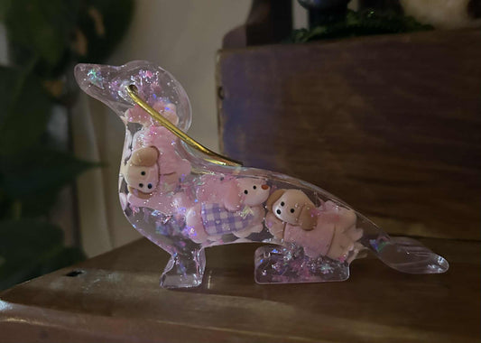 Teddy Bear Dachshund Resin Ornament
