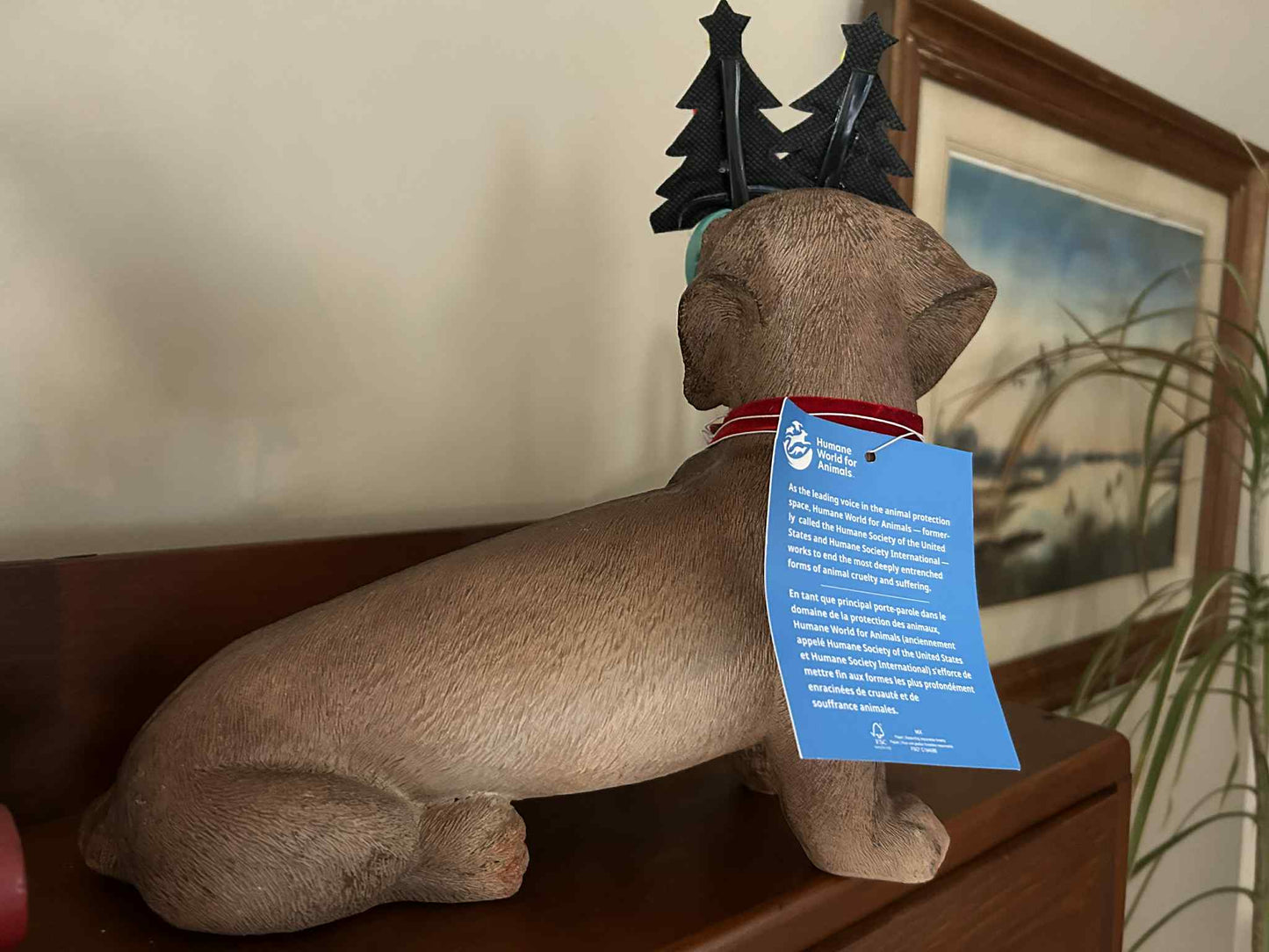 Christmas Tree Dachshund Statue