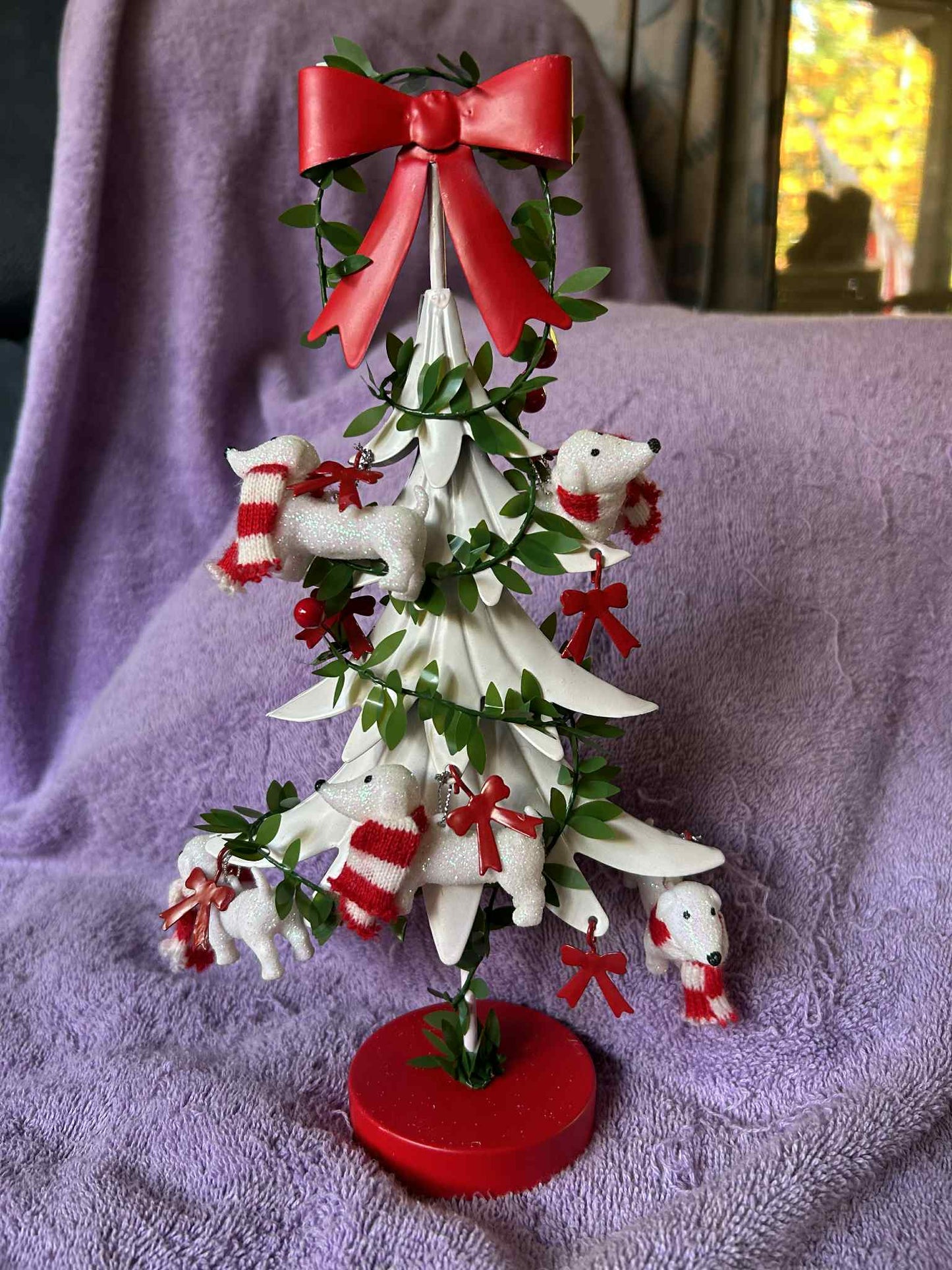 Metal Dachshund Christmas Tree