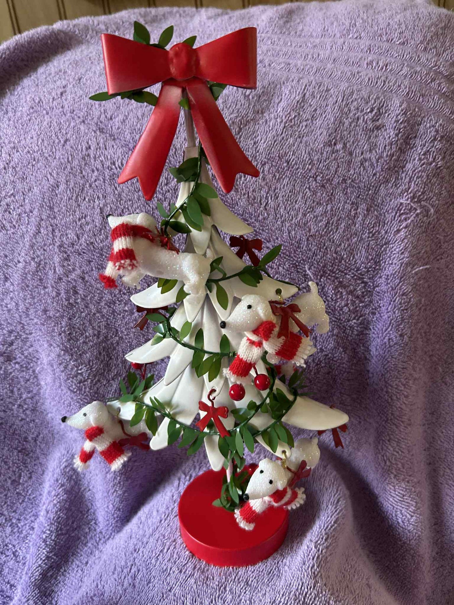 Metal Dachshund Christmas Tree