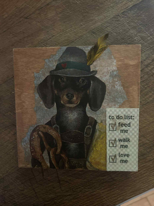 Dachshund "To Do" Wood Sign