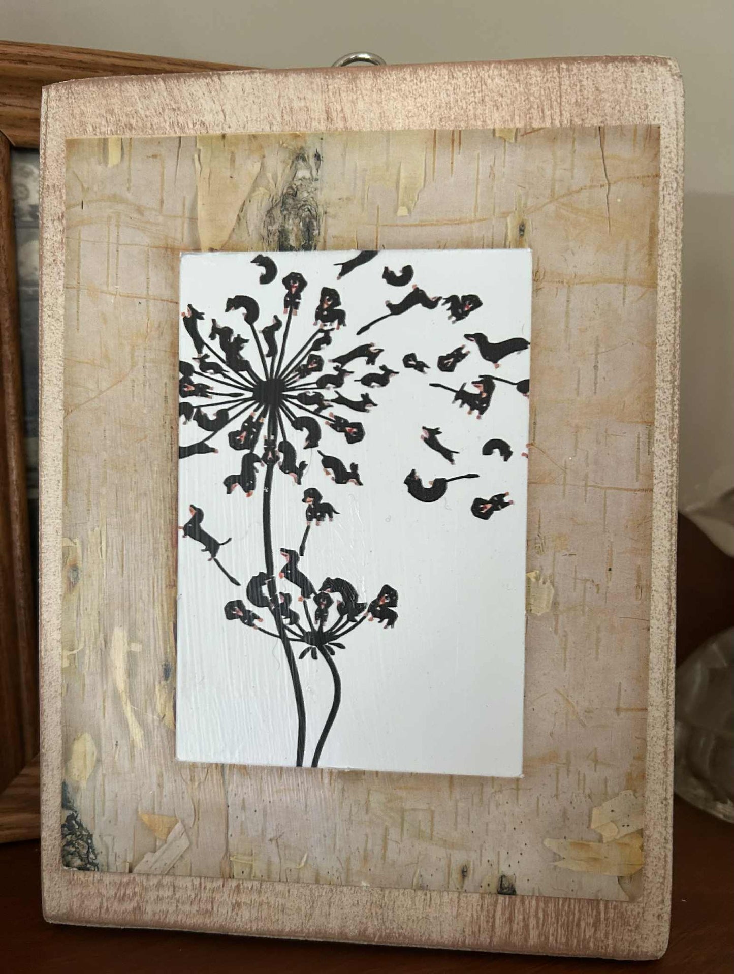 Dandelion Dachshund Wooden Hangar