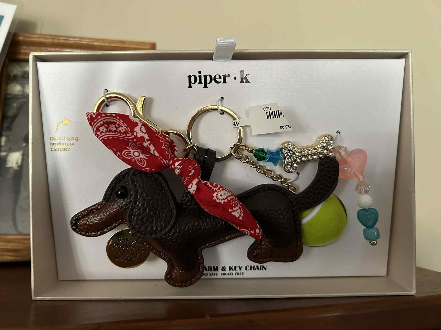 Piper K Dachshund Bag Charm/Keychain