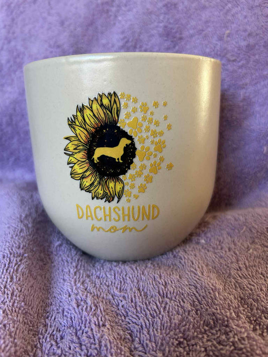 Dachshund Mom Plant Pot