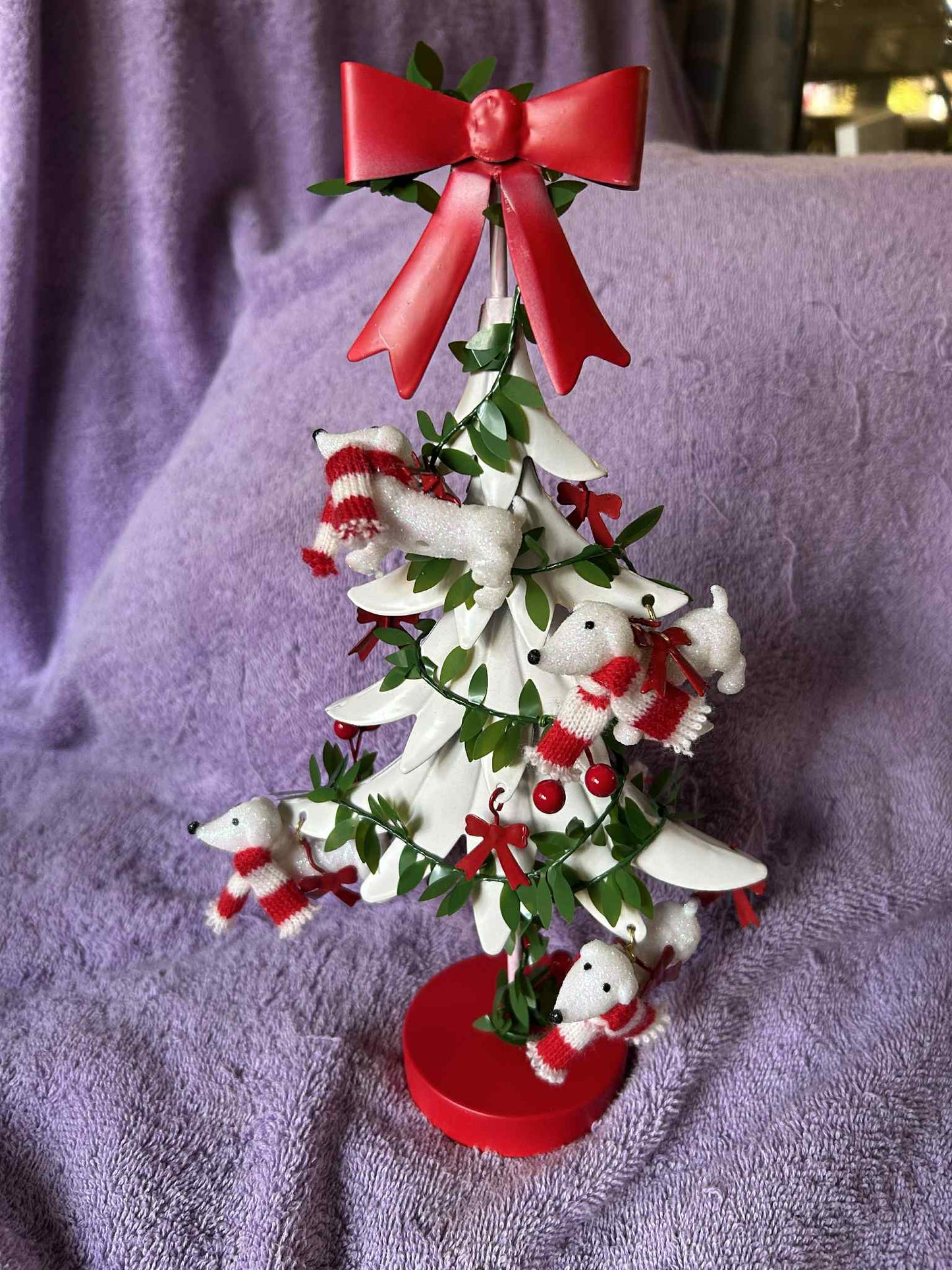 Metal Dachshund Christmas Tree