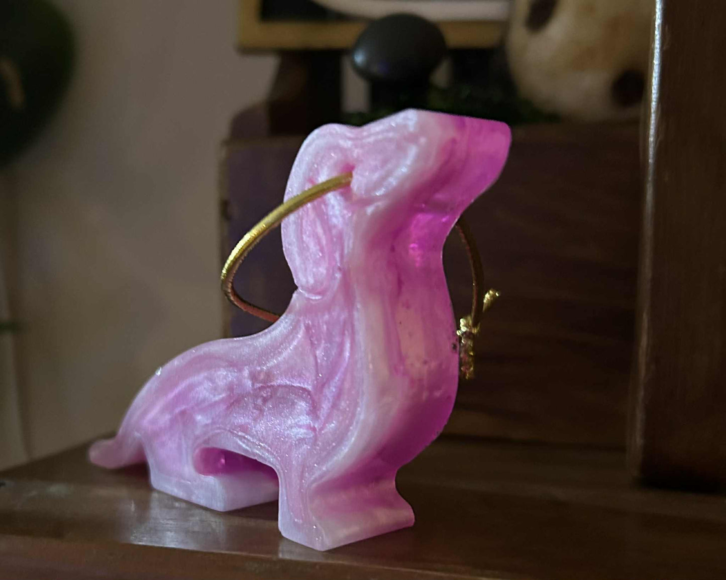 Pink Resin Dachshund Ornament