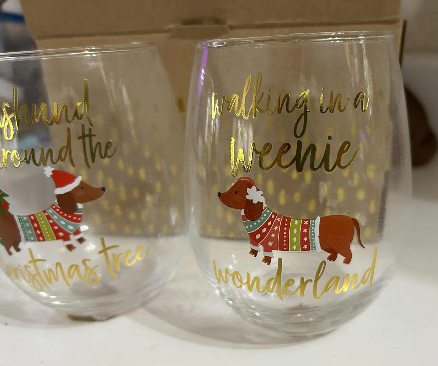 Dachshund Stemless Wine Glasses