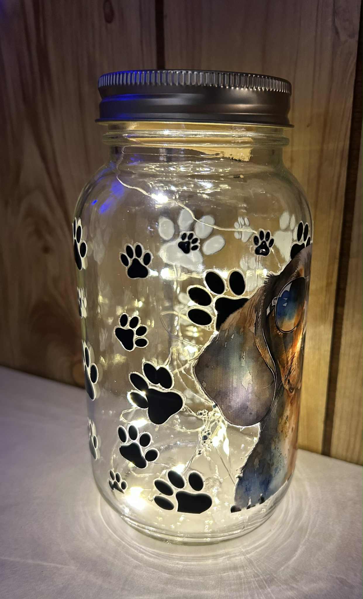 Lighted Dachshund Jar
