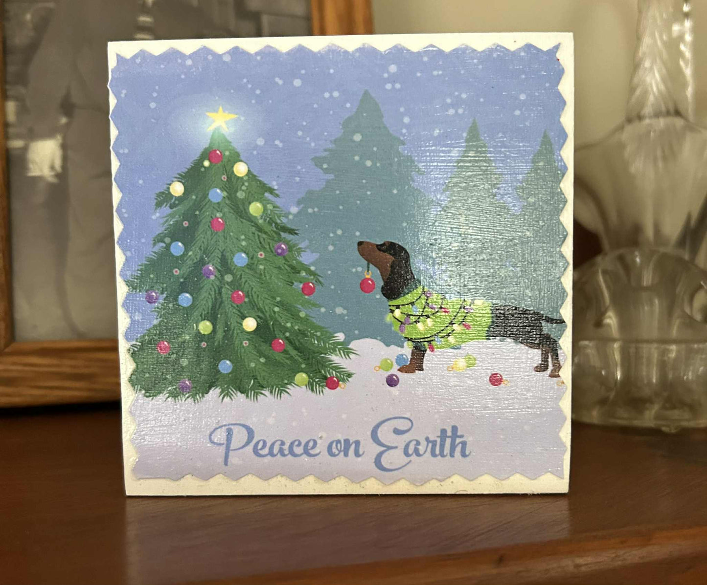 Dachshund Peace On Earth Decoration