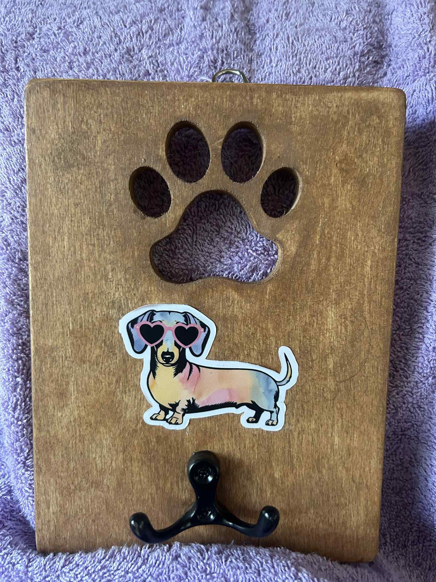 Wooden Dachshund Leash Holder