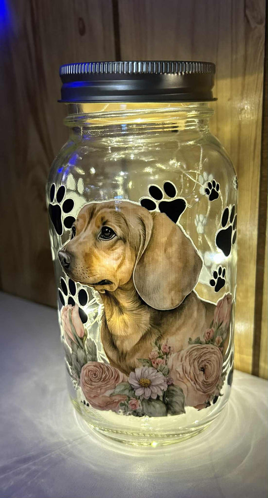 Dachshund Lighted Jar