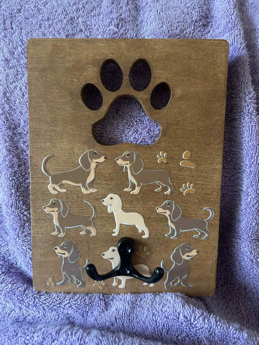 Wooden Dachshund Leash Hook