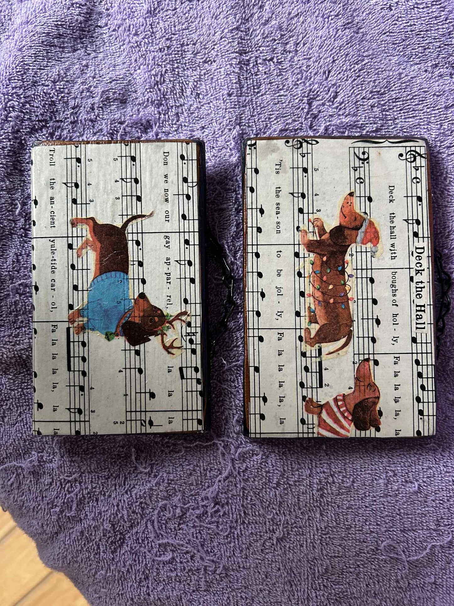 Set of Antique Dachshund Christmas Decorations