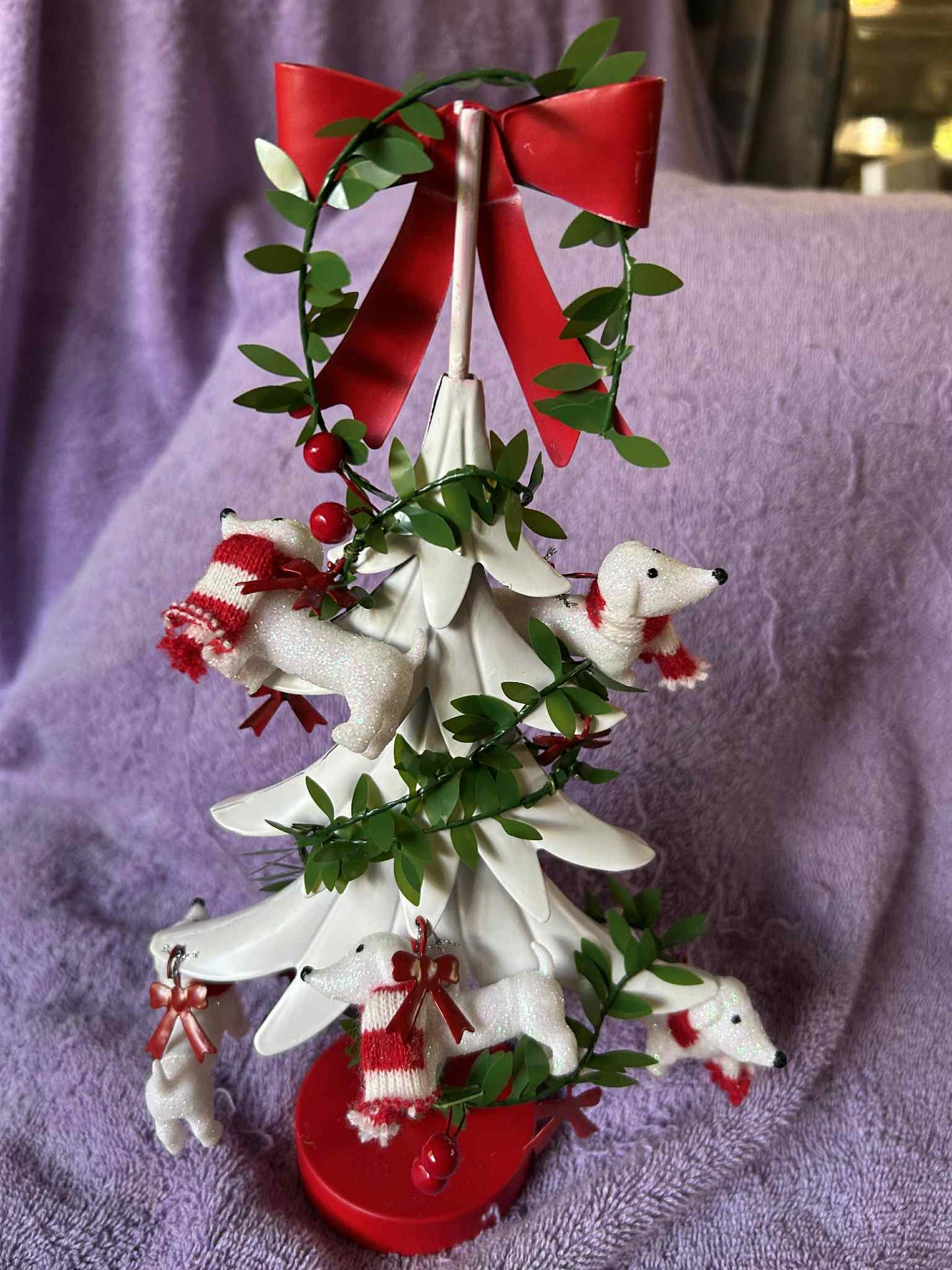 Metal Dachshund Christmas Tree