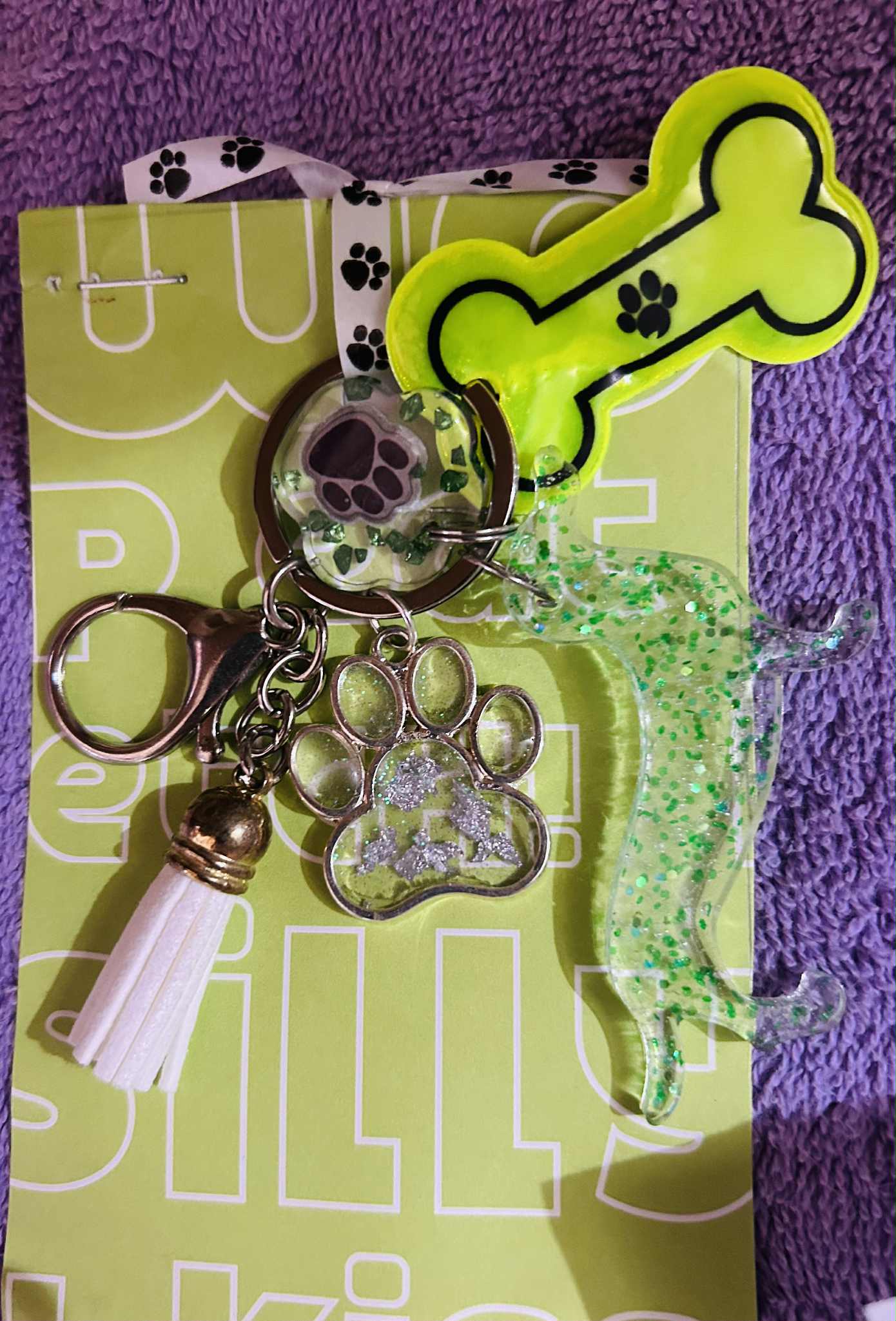 Green Dachshund Keychain/Bag Charm