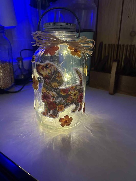 Lighted Antique Dachshund Bottle