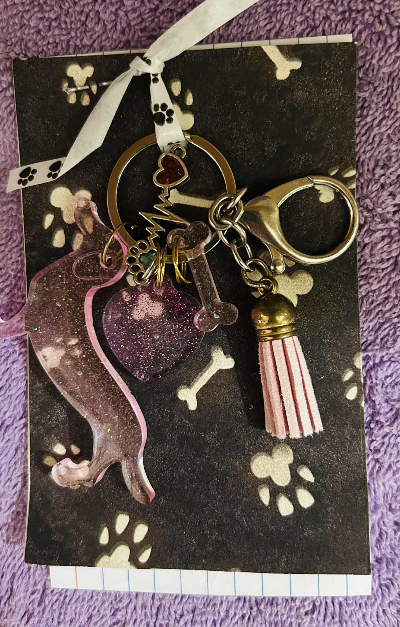 Pink Dachshund Keychain/Bag Charm