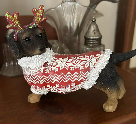 Reindeer Dachshund Figurine