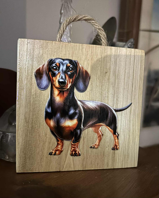 Dachshund Wooden Hanging Picture