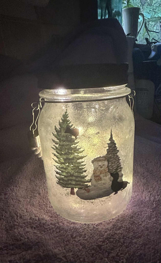 Dachshund Christmas Lighted Jar