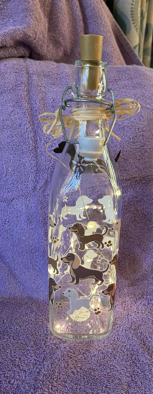 Lighted Dachshund Bottle