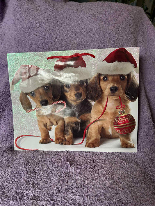 Dachshund Christmas Gift Bag