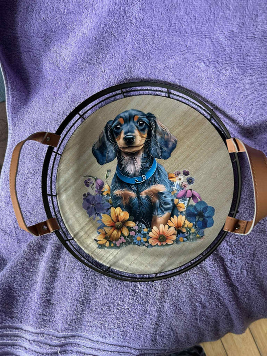 Round Dachshund Tray