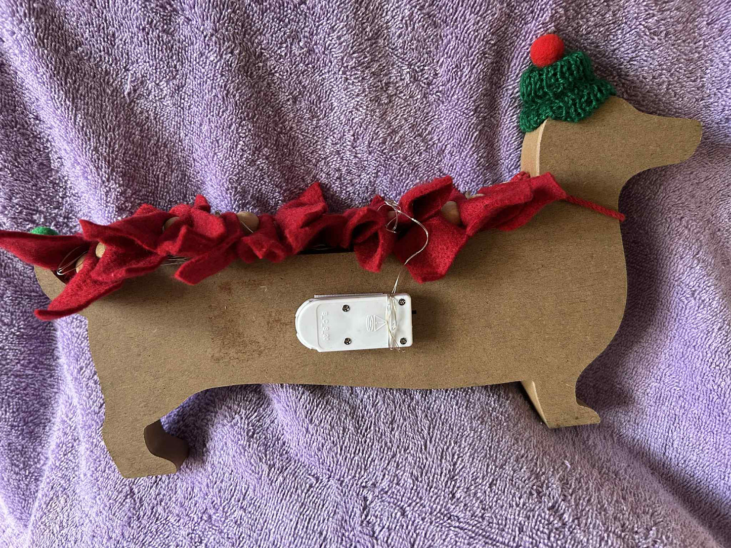 Christmas Morning Dachshund with Lighted Tree (0105)