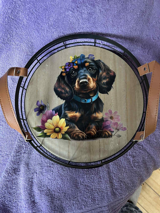 Round Dachshund Tray