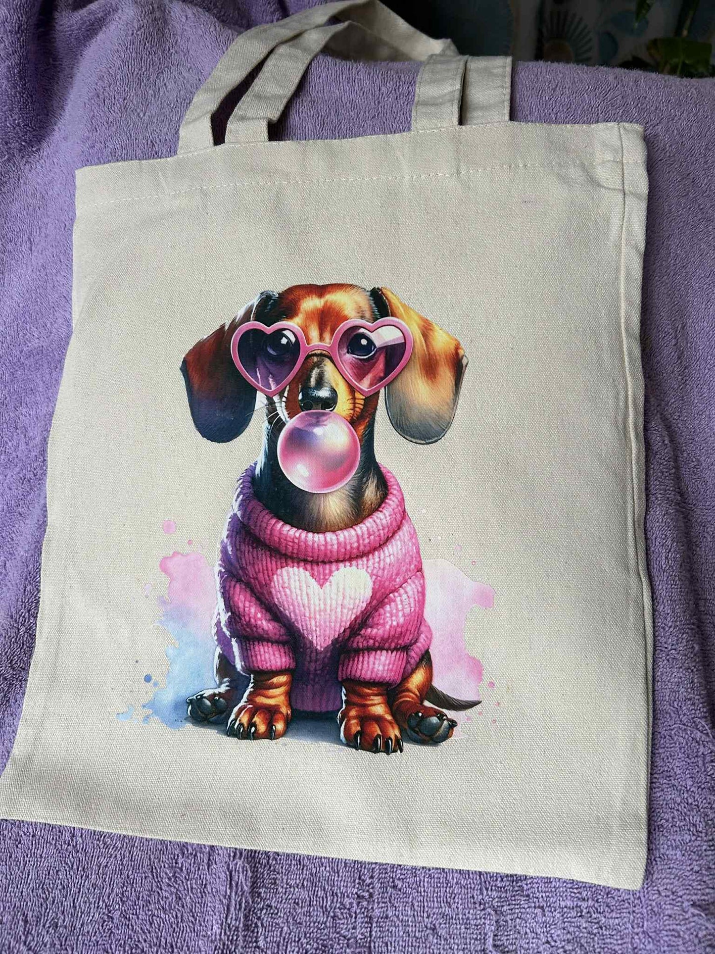 Bubble Dachshund Canvas Bag