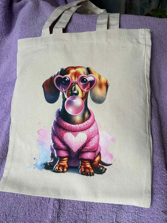 Bubble Dachshund Canvas Bag