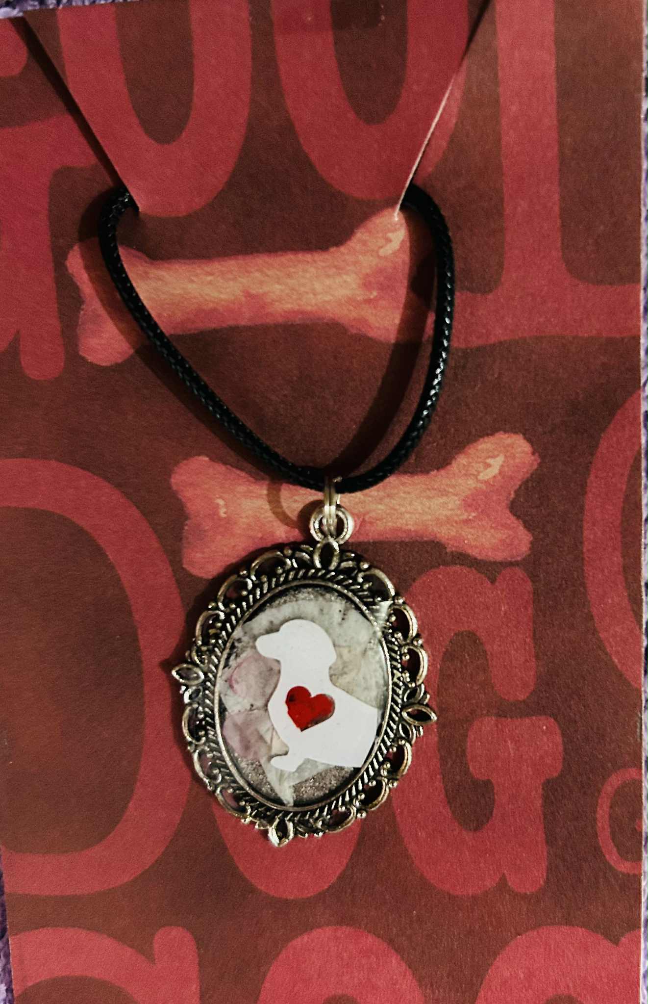 Oval Dachshund Resin Pendant