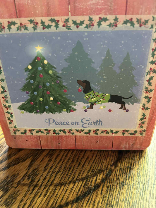 Dachshund Peace on Earth Decoration