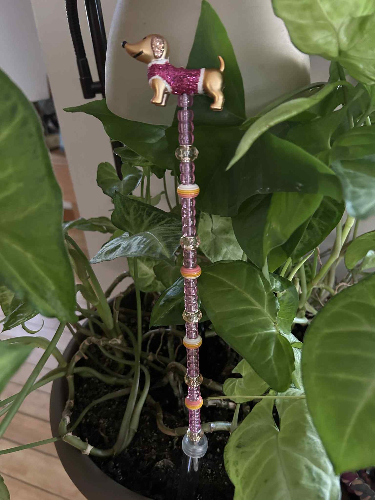 Beaded Dachshund Plant Stake