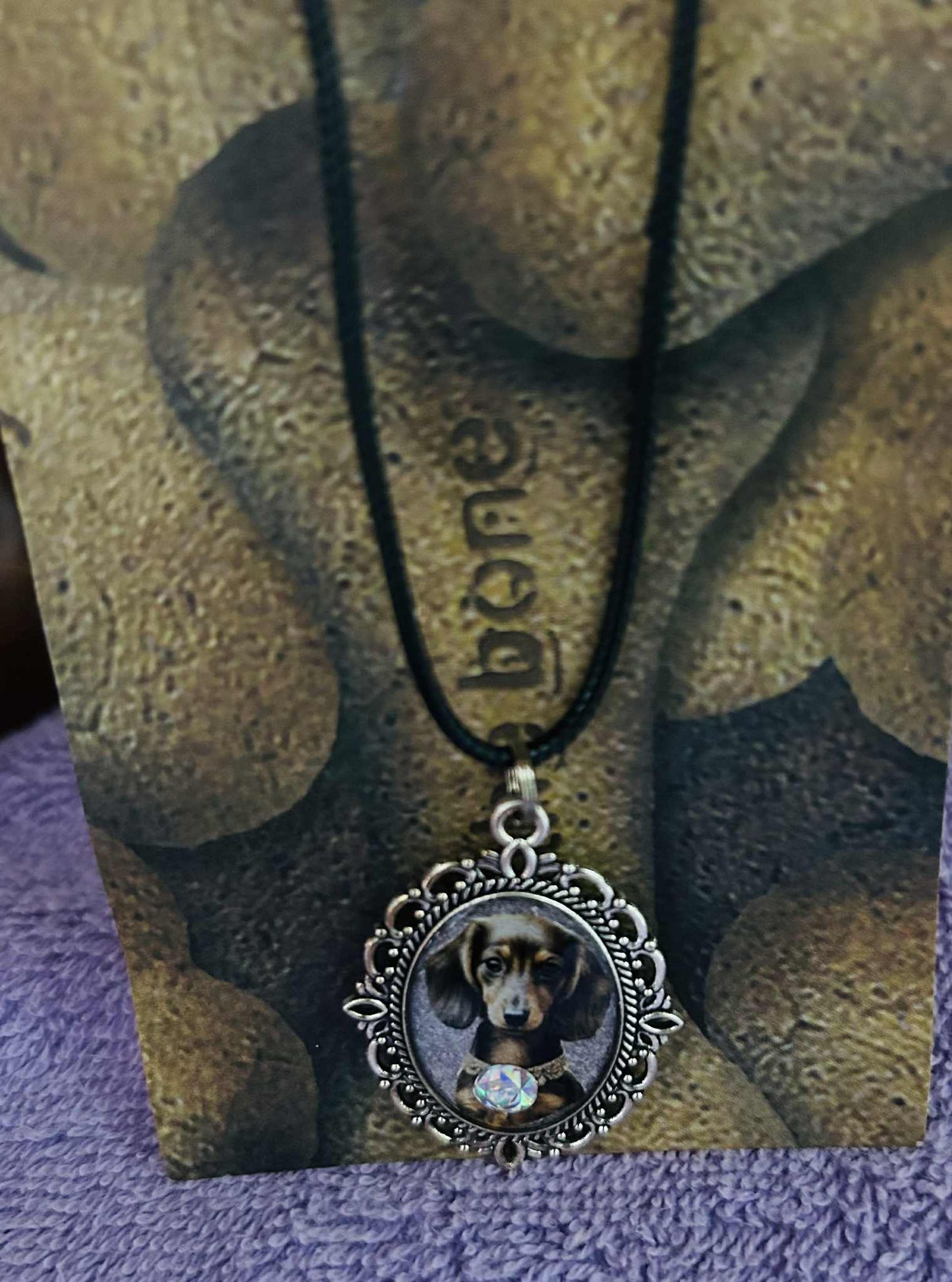 Oval Dachshund Resin Pendant